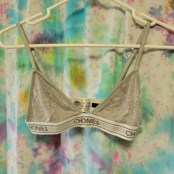 Chonies size medium ribbed gray bra and panties set - Picture 2 of 8